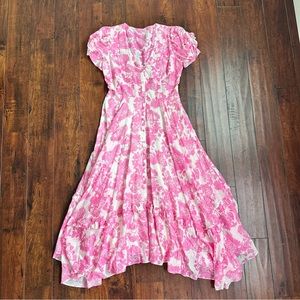 Loveshackfancy Andie Cotton and silk Floral Print Dress small